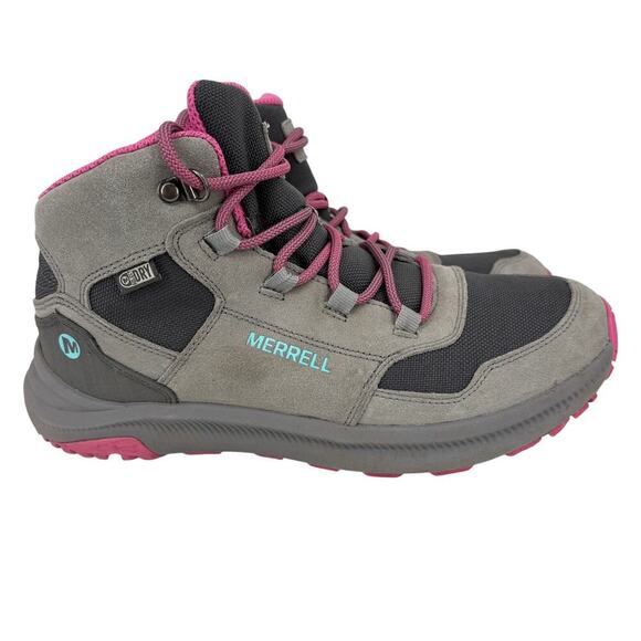 Merrell Ontario 85 Hiking Boots Women's Size 7 Gray Leather Mid Top Waterproof - Picture 1 of 8